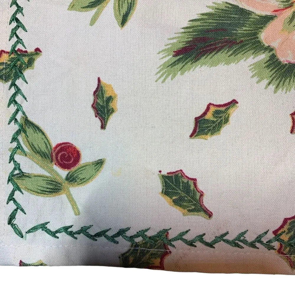 Vintage Set of 4 April Cornell Pointsettia Christmas Holiday Placemats Cottage